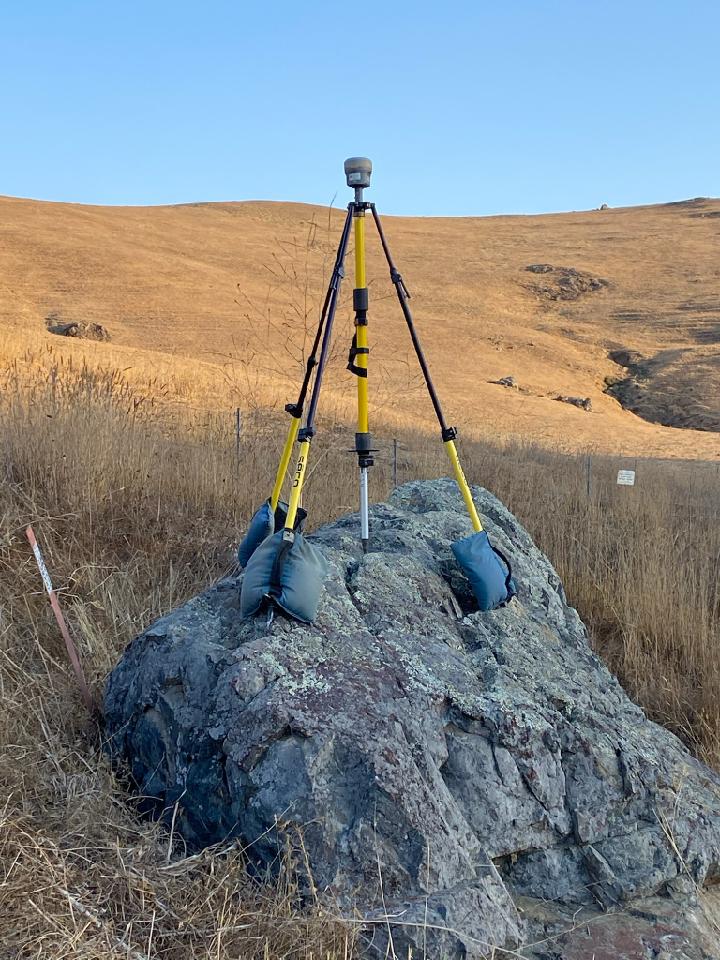 Caltrans setup on rock